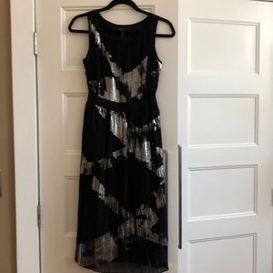 Stunning black and silver BCBG MAXAZRIA dress